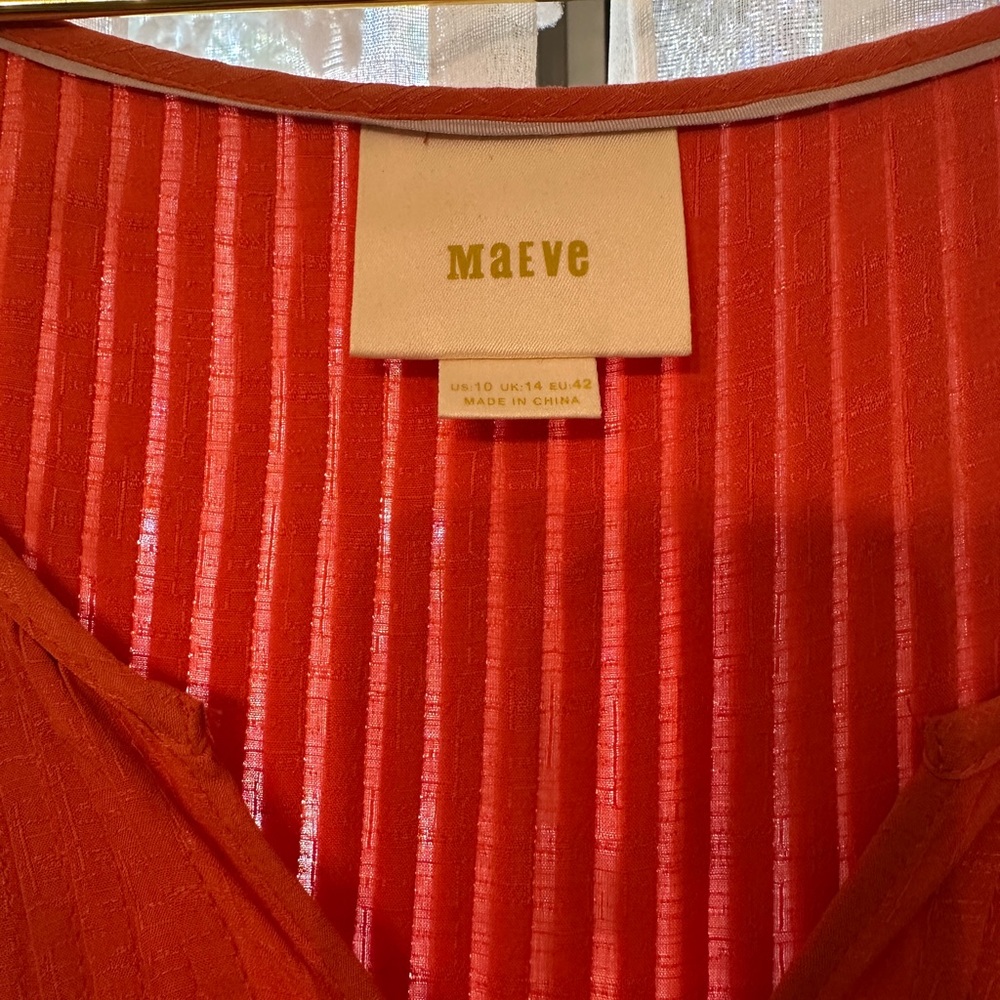 Maeve — Orange Sleeveless V-Neck Flowy Blouse — Size 10 — Anthropologie - Picture 6 of 13